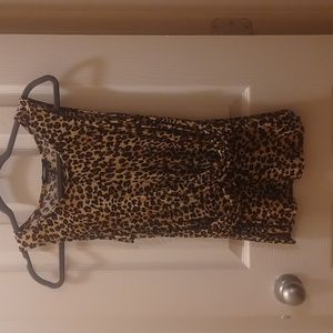 Ambiance Leopard Print Sleeveless Peplum Top - Size S